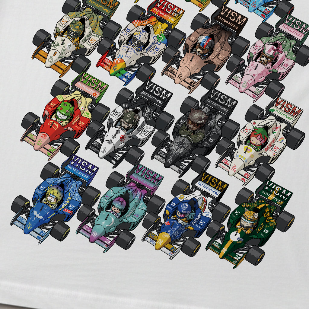 VISM Artist Racing Grid Tee – White