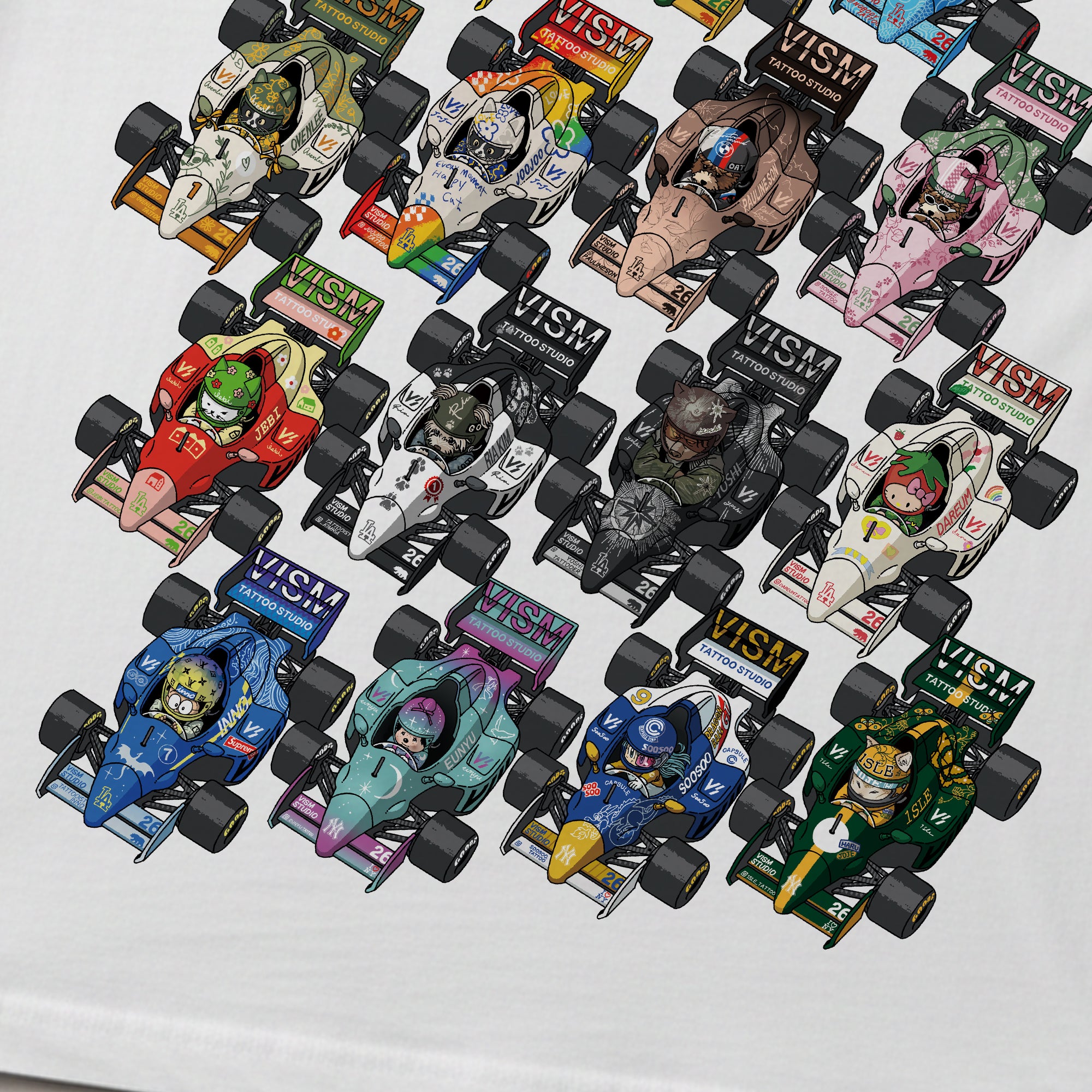 VISM Artist Racing Grid Tee – White