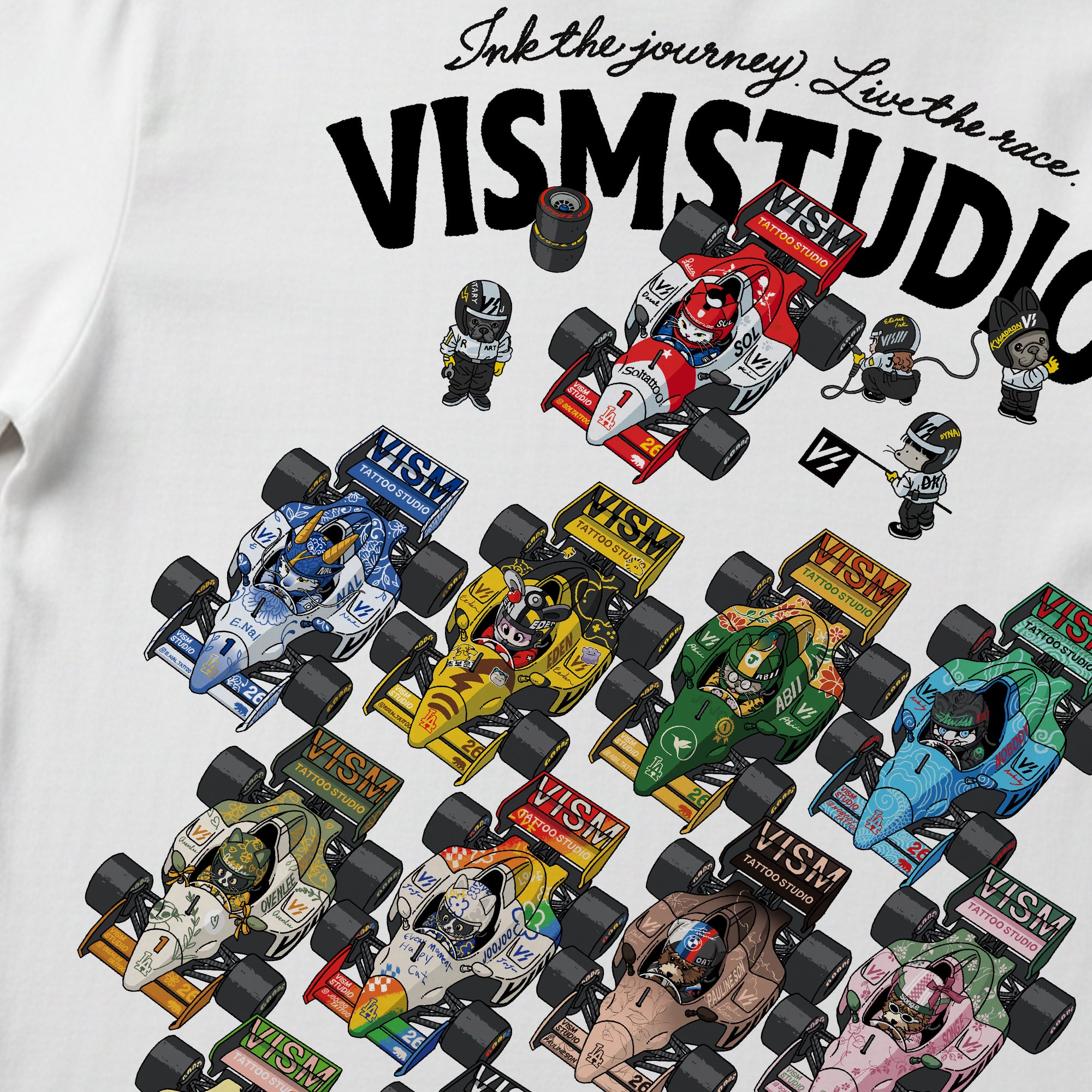 VISM Artist Racing Grid Tee – White